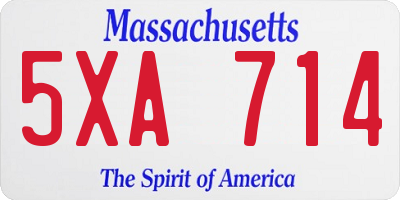 MA license plate 5XA714