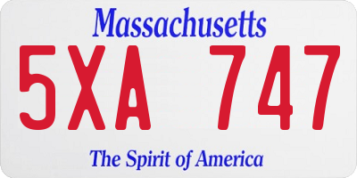 MA license plate 5XA747