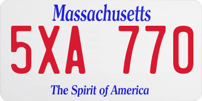 MA license plate 5XA770