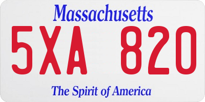 MA license plate 5XA820