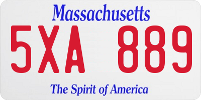 MA license plate 5XA889