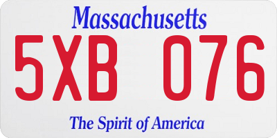 MA license plate 5XB076
