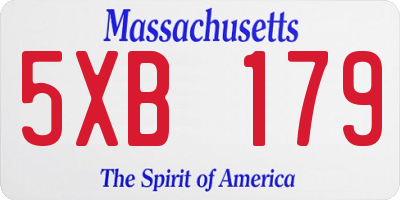 MA license plate 5XB179