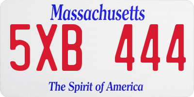 MA license plate 5XB444