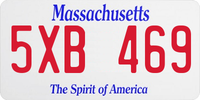MA license plate 5XB469