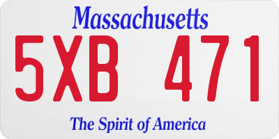 MA license plate 5XB471