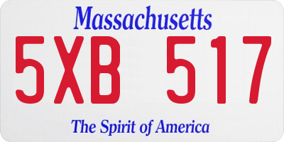 MA license plate 5XB517