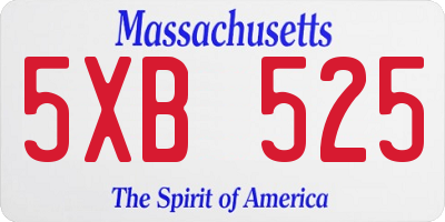 MA license plate 5XB525