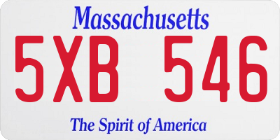 MA license plate 5XB546