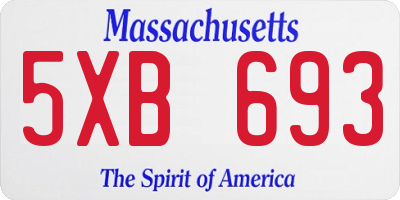 MA license plate 5XB693