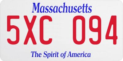 MA license plate 5XC094