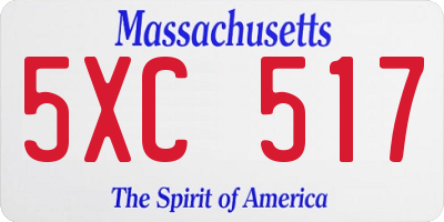 MA license plate 5XC517