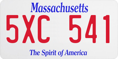 MA license plate 5XC541