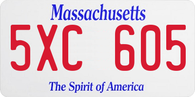 MA license plate 5XC605