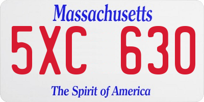 MA license plate 5XC630