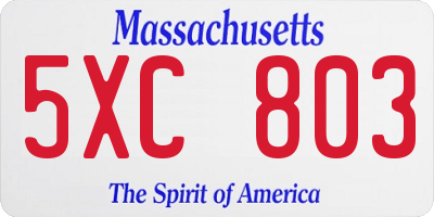 MA license plate 5XC803
