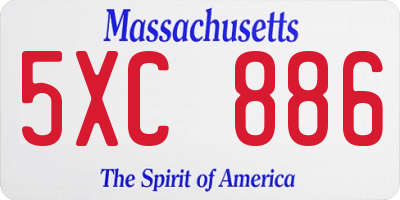 MA license plate 5XC886
