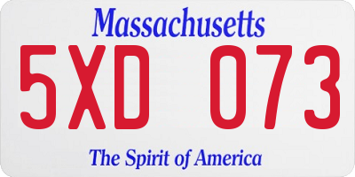 MA license plate 5XD073