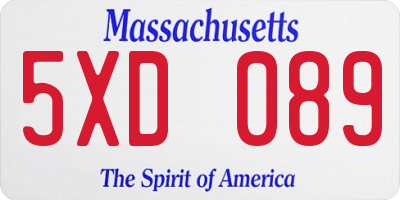 MA license plate 5XD089