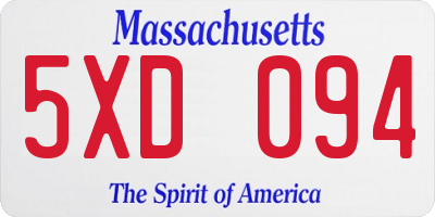 MA license plate 5XD094