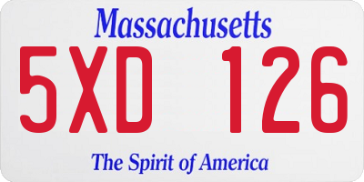 MA license plate 5XD126