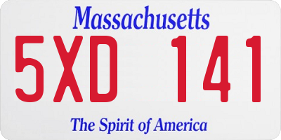 MA license plate 5XD141