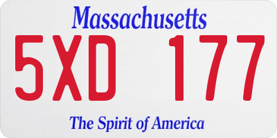 MA license plate 5XD177