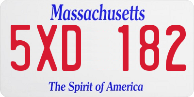 MA license plate 5XD182