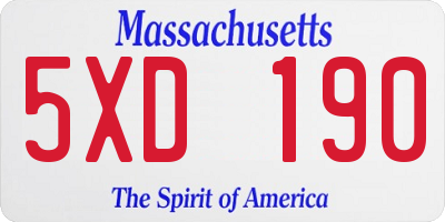 MA license plate 5XD190