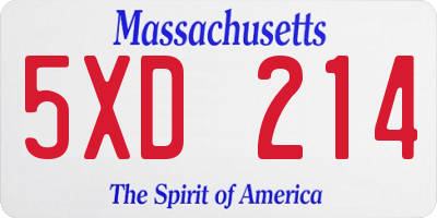 MA license plate 5XD214