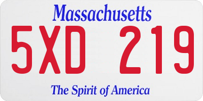 MA license plate 5XD219
