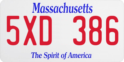 MA license plate 5XD386