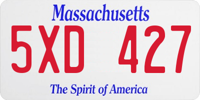 MA license plate 5XD427