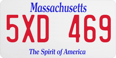 MA license plate 5XD469