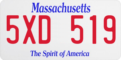 MA license plate 5XD519