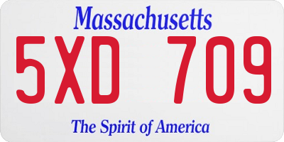 MA license plate 5XD709