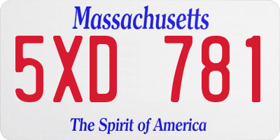 MA license plate 5XD781
