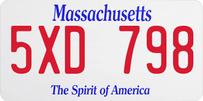 MA license plate 5XD798