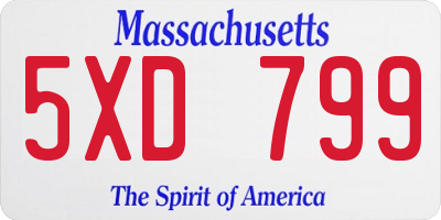 MA license plate 5XD799