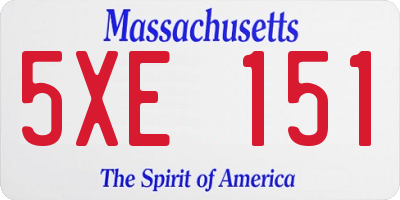 MA license plate 5XE151