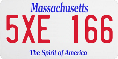 MA license plate 5XE166