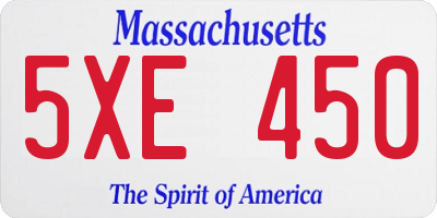 MA license plate 5XE450
