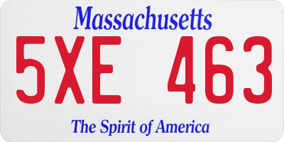 MA license plate 5XE463