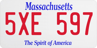 MA license plate 5XE597