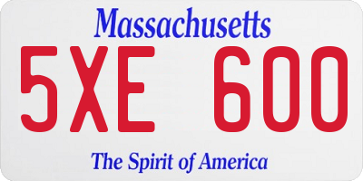 MA license plate 5XE600