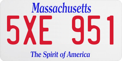 MA license plate 5XE951