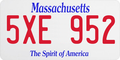 MA license plate 5XE952