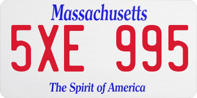 MA license plate 5XE995