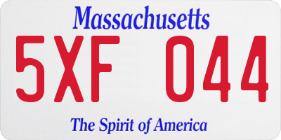 MA license plate 5XF044