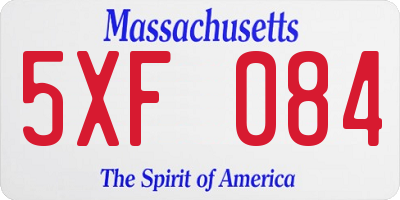 MA license plate 5XF084